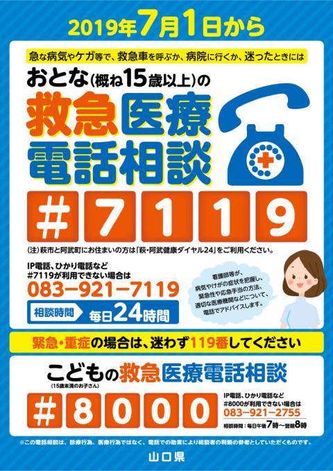 #7119救急医療電話相談と#8000小児救急医療電話相談