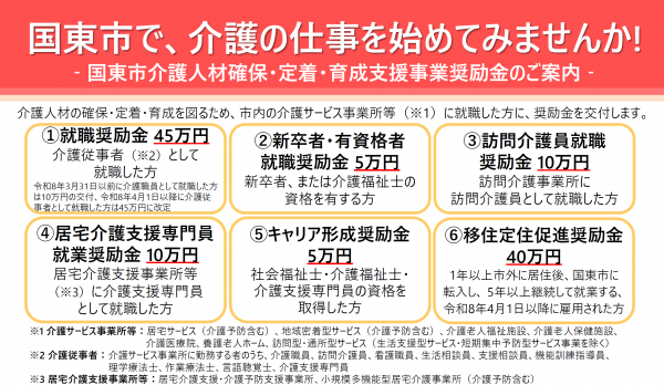 介護人材確保・定着・育成支援事業奨励金のお知らせ