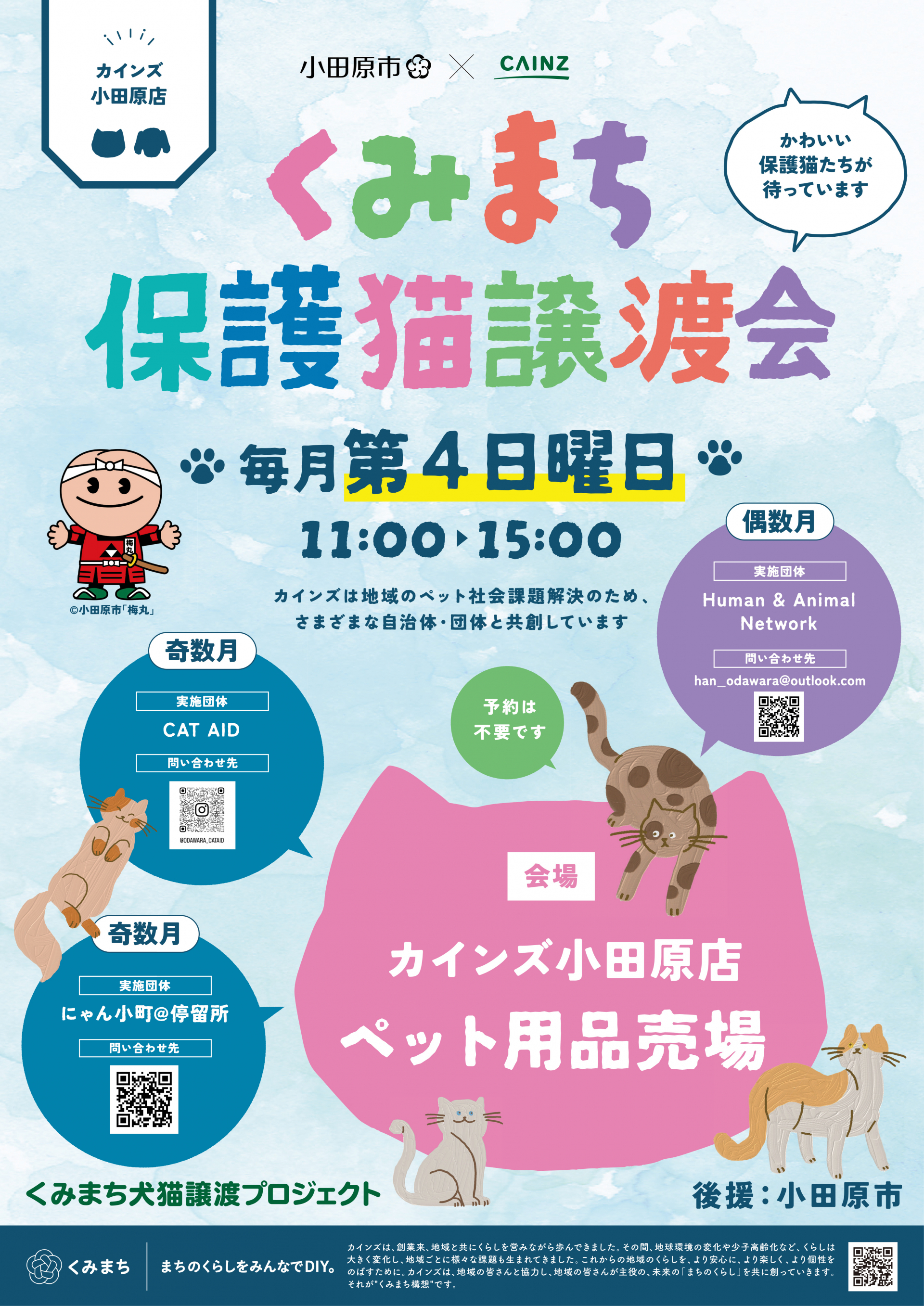 「くみまち保護猫譲渡会」開催のお知らせ