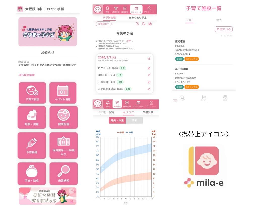 「大阪狭山市子育て応援アプリ」について
