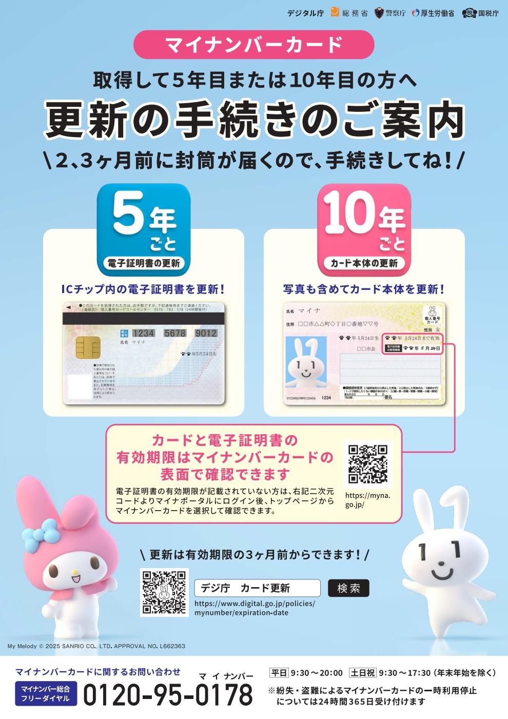 マイナンバーカード(個人番号カード)及び電子証明書の更新について