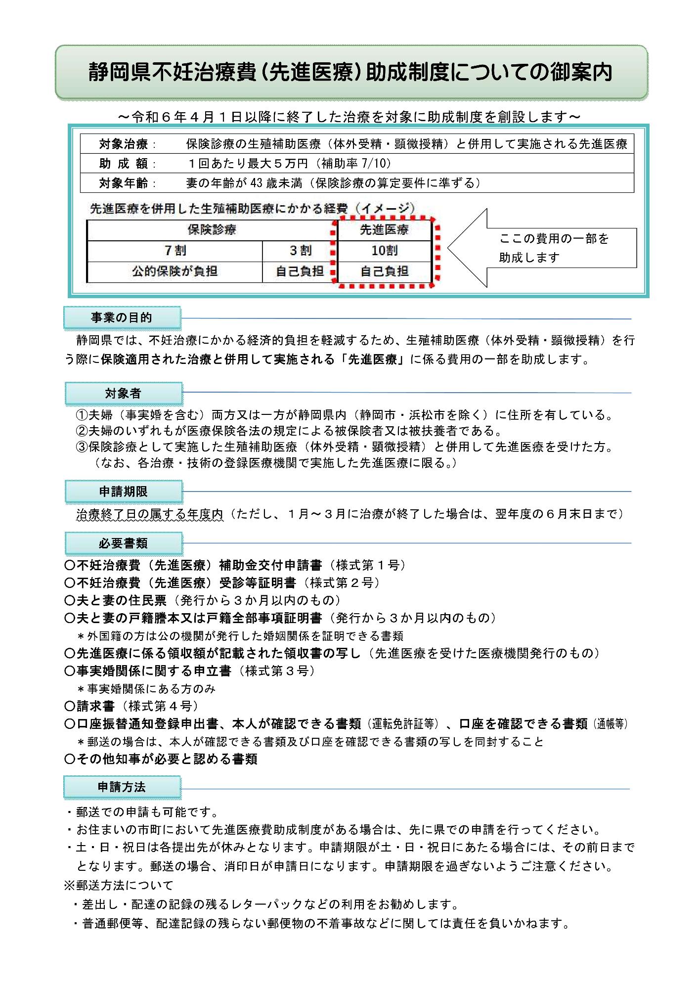 不妊治療費(先進医療)助成制度